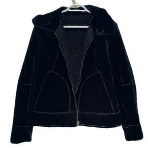 Reversible Velvet/Teddy Zip Up Jacket